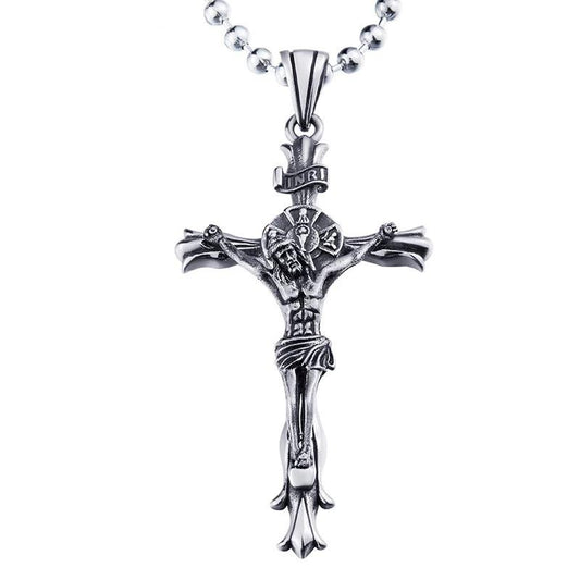 Elegant Silver Jesus Christ Catholic Crucifixion Pendant-Necklaces-Innovato Design-Silver-Innovato Design