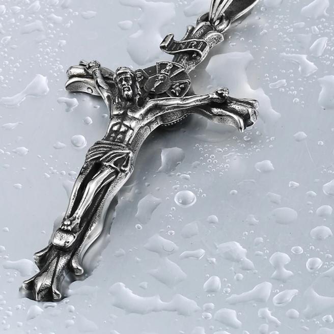 Elegant Silver Jesus Christ Catholic Crucifixion Pendant-Necklaces-Innovato Design-Silver-Innovato Design