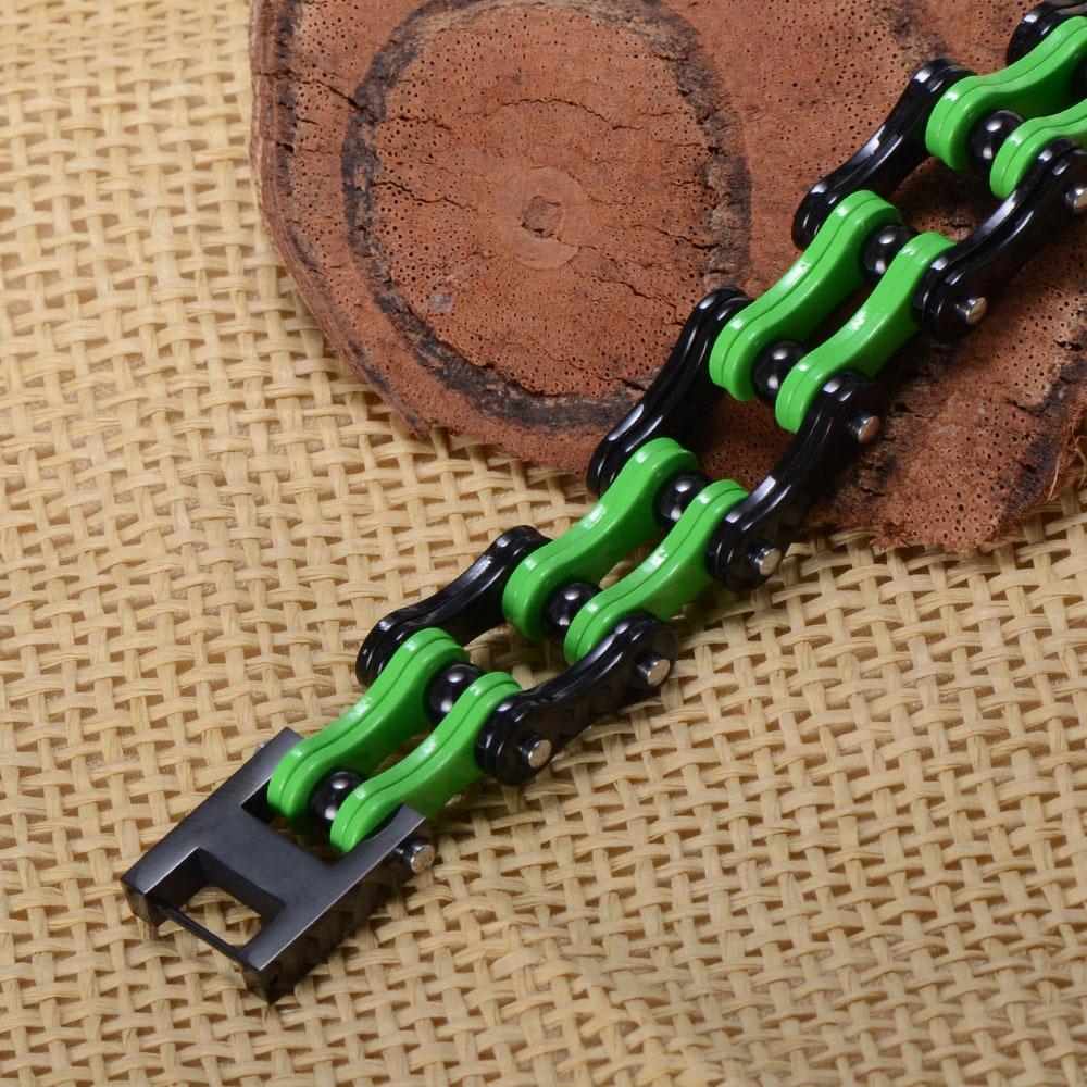 4 Tones Motorcycle Chain Stainless Steel Bangle Bracelet-Bracelets-Innovato Design-Yellow & Purple-Innovato Design