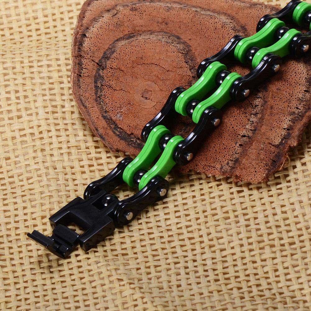 4 Tones Motorcycle Chain Stainless Steel Bangle Bracelet-Bracelets-Innovato Design-Yellow & Purple-Innovato Design