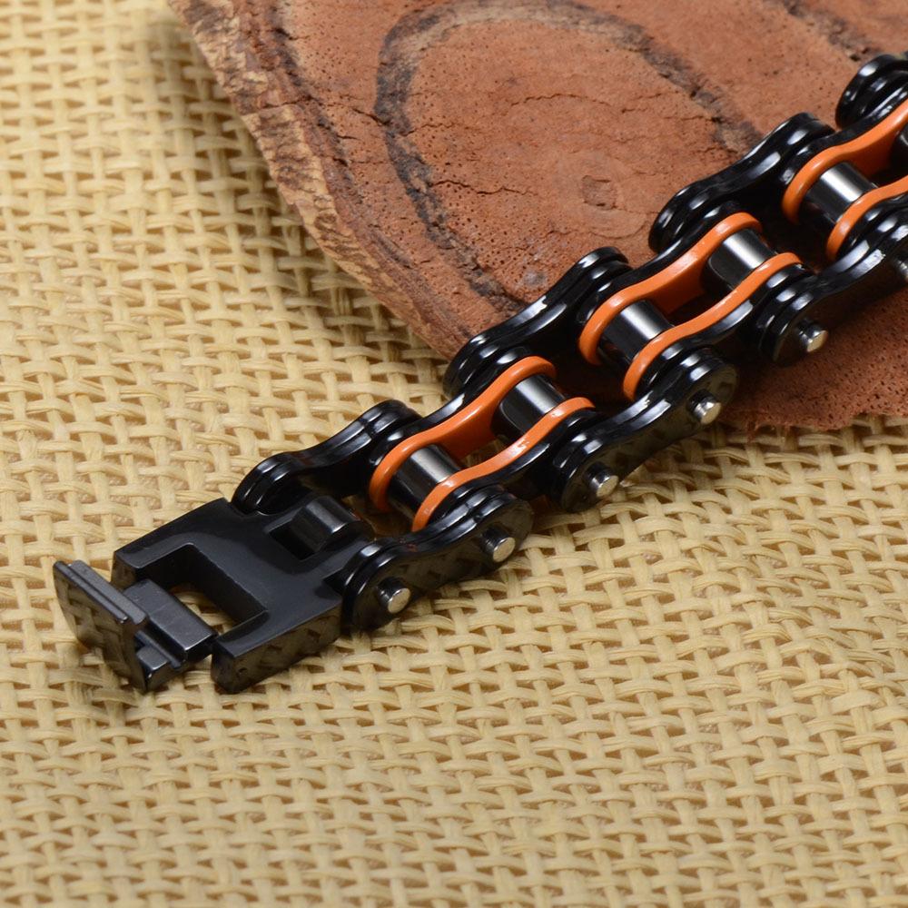 4 Tones Motorcycle Chain Stainless Steel Bangle Bracelet-Bracelets-Innovato Design-Yellow & Purple-Innovato Design