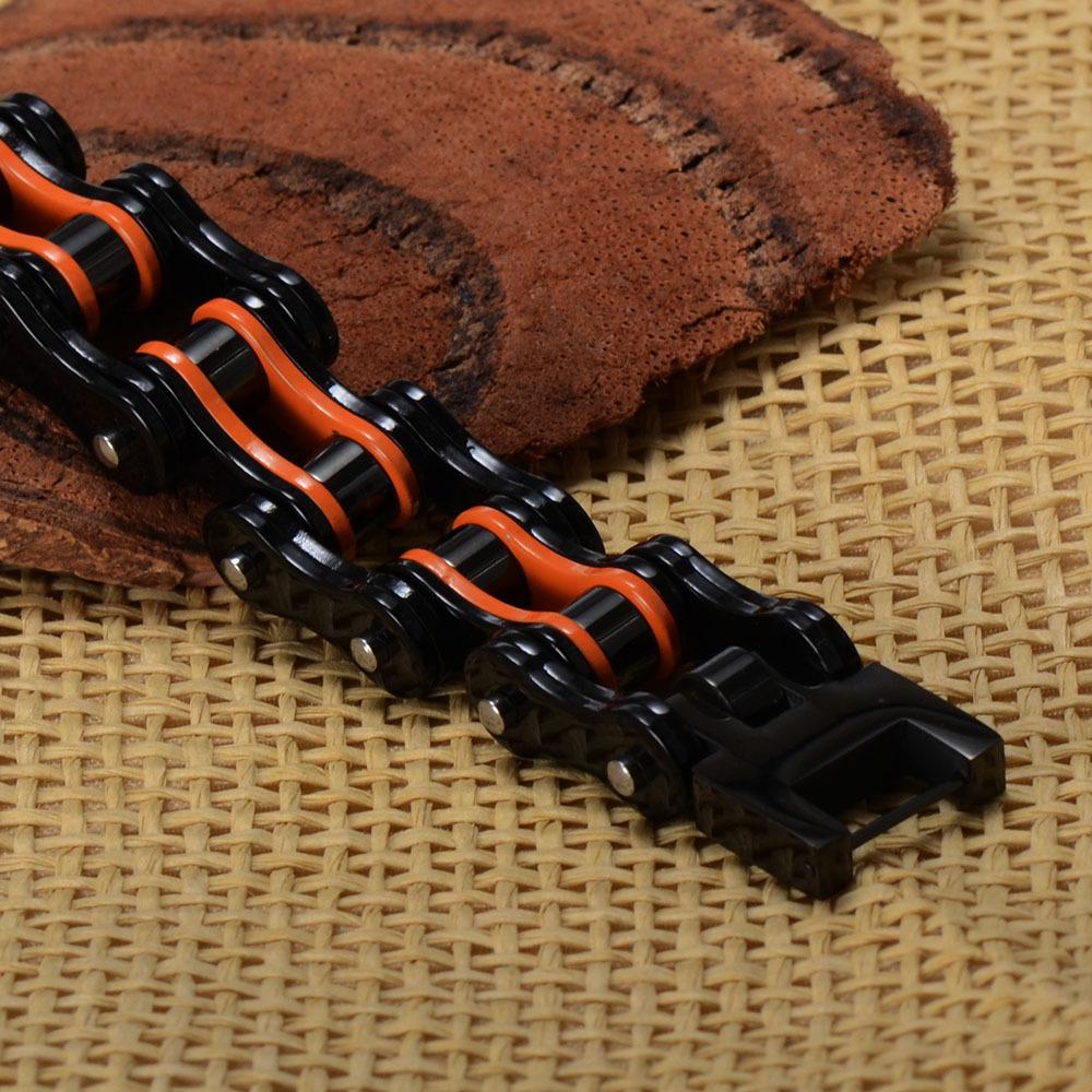 4 Tones Motorcycle Chain Stainless Steel Bangle Bracelet-Bracelets-Innovato Design-Yellow & Purple-Innovato Design