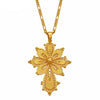 Golden Ethiopian Cross Pendant Chain Necklace - InnovatoDesign