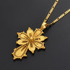 Golden Ethiopian Cross Pendant Chain Necklace - InnovatoDesign