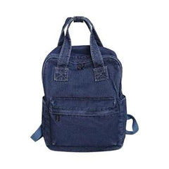 Blue Denim Canvas Casual 20 to 35 Litre Backpack-Denim Backpacks-Innovato Design-Blue-Innovato Design