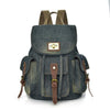 Blue and Green Denim Canvas School 20 to 35 Liter Backpack-Denim Backpacks-Innovato Design-Green-Innovato Design