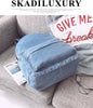 Blue Denim Canvas Travel 20 to 35 Litre Backpack-Denim Backpacks-Innovato Design-Innovato Design