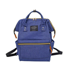 Multi-functional Denim Canvas Nursing 20 to 35 Litre Backpack-Denim Backpacks-Innovato Design-Blue-17 Inch-Innovato Design