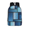 Blue Nylon Denim 20 to 35 Litre Backpack with Pet Design for Children-Denim Backpacks-Innovato Design-Squares-Innovato Design