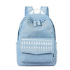 Blue Nylon Denim School Backpack for Teenage Girls - InnovatoDesign