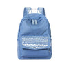 Blue Nylon Denim School Backpack for Teenage Girls-Denim Backpacks-Innovato Design-Dark Blue 1-Innovato Design