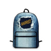 Cotton Denim School 20 to 35 Litre Backpack For Teenage Girls-Denim Backpacks-Innovato Design-Blue-Married-Innovato Design