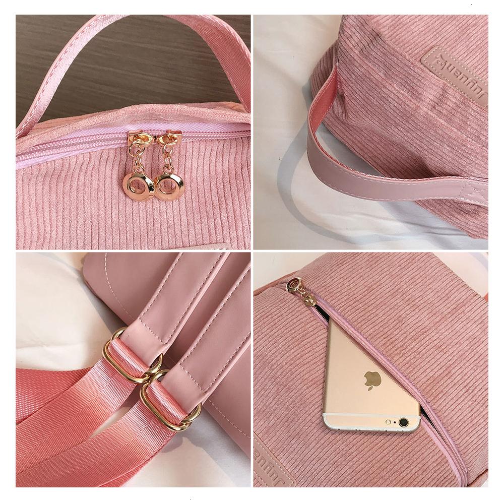 2 Pieces Corduroy School 20 to 35 Litre Backpack-corduroy backpacks-Innovato Design-Gray-Innovato Design