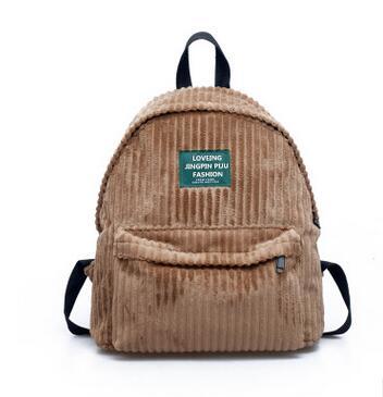 Corduroy Simple Everyday 20 Litre Backpack-corduroy backpacks-Innovato Design-Brown-Innovato Design