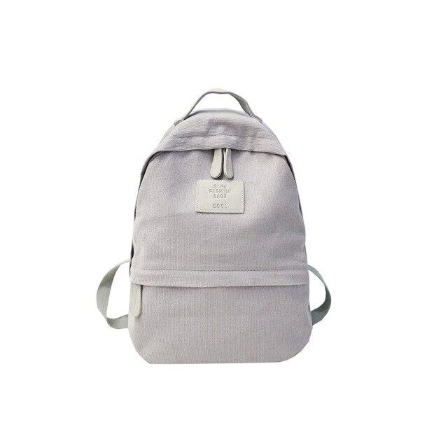 Corduroy School Backpack in 5 Colors with Zipper, Slot Pocket, Interior Compartment-Backpacks-Innovato Design-Gray-Innovato Design