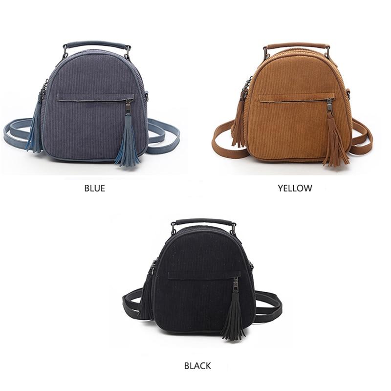 Bohemian Corduroy Small Tassel 20 Litre Backpack-corduroy backpacks-Innovato Design-Brown-Innovato Design