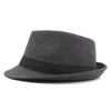 Classic Wide Brim Trilby Fedora Hat with Black Hatband