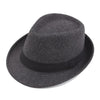 Classic Wide Brim Trilby Fedora Hat with Black Hatband