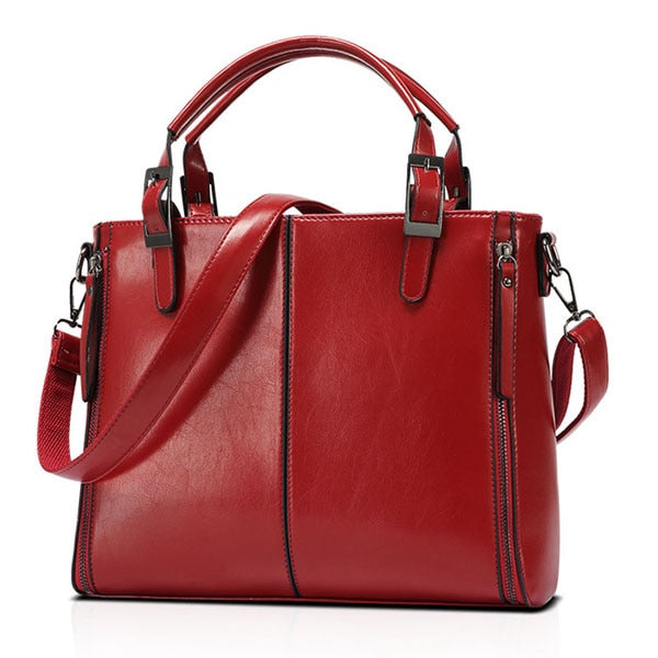 Fashion Designer Oil Wax Leather Tote Bag, Shoulder Bag and Handbag ...