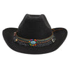 Woven Cattleman Cowboy Hat with Patterned Beaded Band