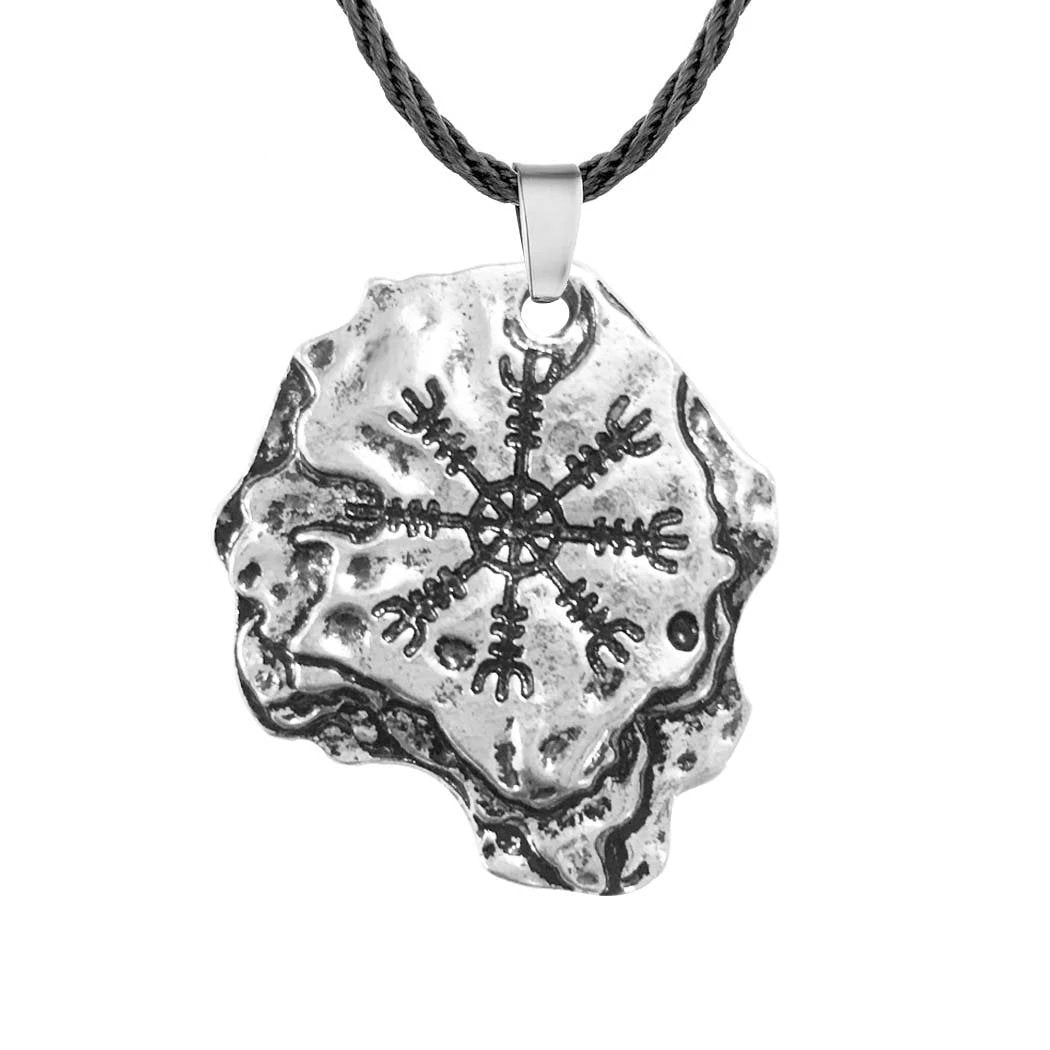 Helm of Awe Protection Rune Engraved on Stone Pendant-Necklaces-Innovato Design-Innovato Design
