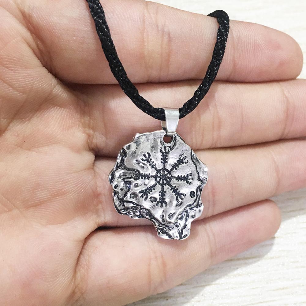 Helm of Awe Protection Rune Engraved on Stone Pendant-Necklaces-Innovato Design-Innovato Design