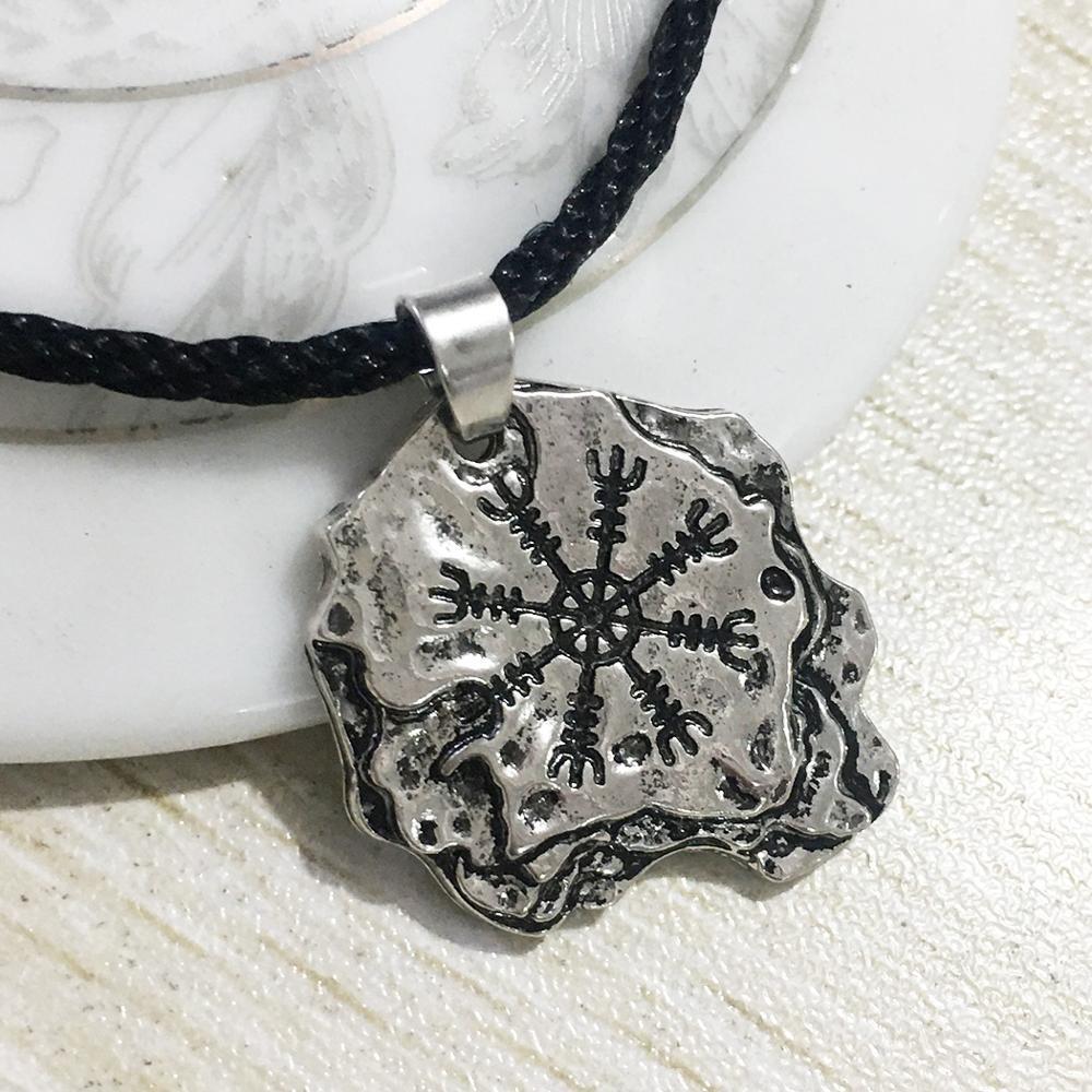 Helm of Awe Protection Rune Engraved on Stone Pendant-Necklaces-Innovato Design-Innovato Design