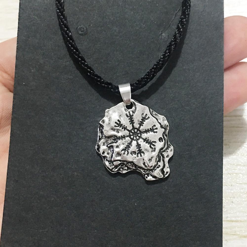 Helm of Awe Protection Rune Engraved on Stone Pendant-Necklaces-Innovato Design-Innovato Design