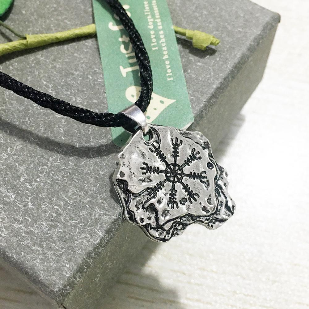 Helm of Awe Protection Rune Engraved on Stone Pendant-Necklaces-Innovato Design-Innovato Design