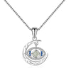 925 Sterling Silver Crescent Moon Eye Pendant Necklace - InnovatoDesign