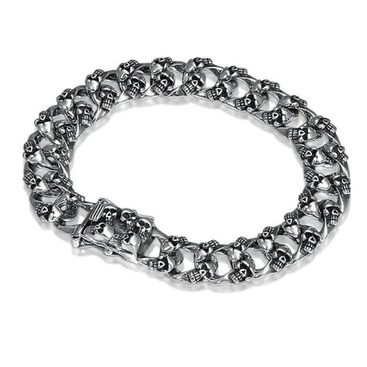 925 Sterling Silver Wrist Chain Bracelet for Men-Skull Bracelet-Innovato Design-Innovato Design