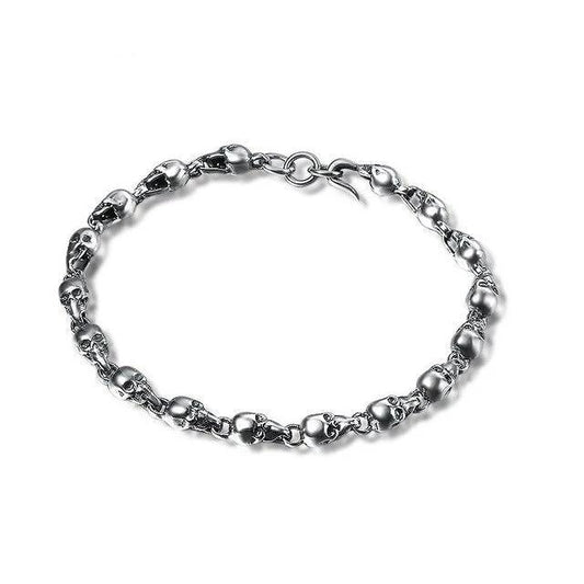 925 Sterling Silver Skull Friendship Bracelet for Men - InnovatoDesign