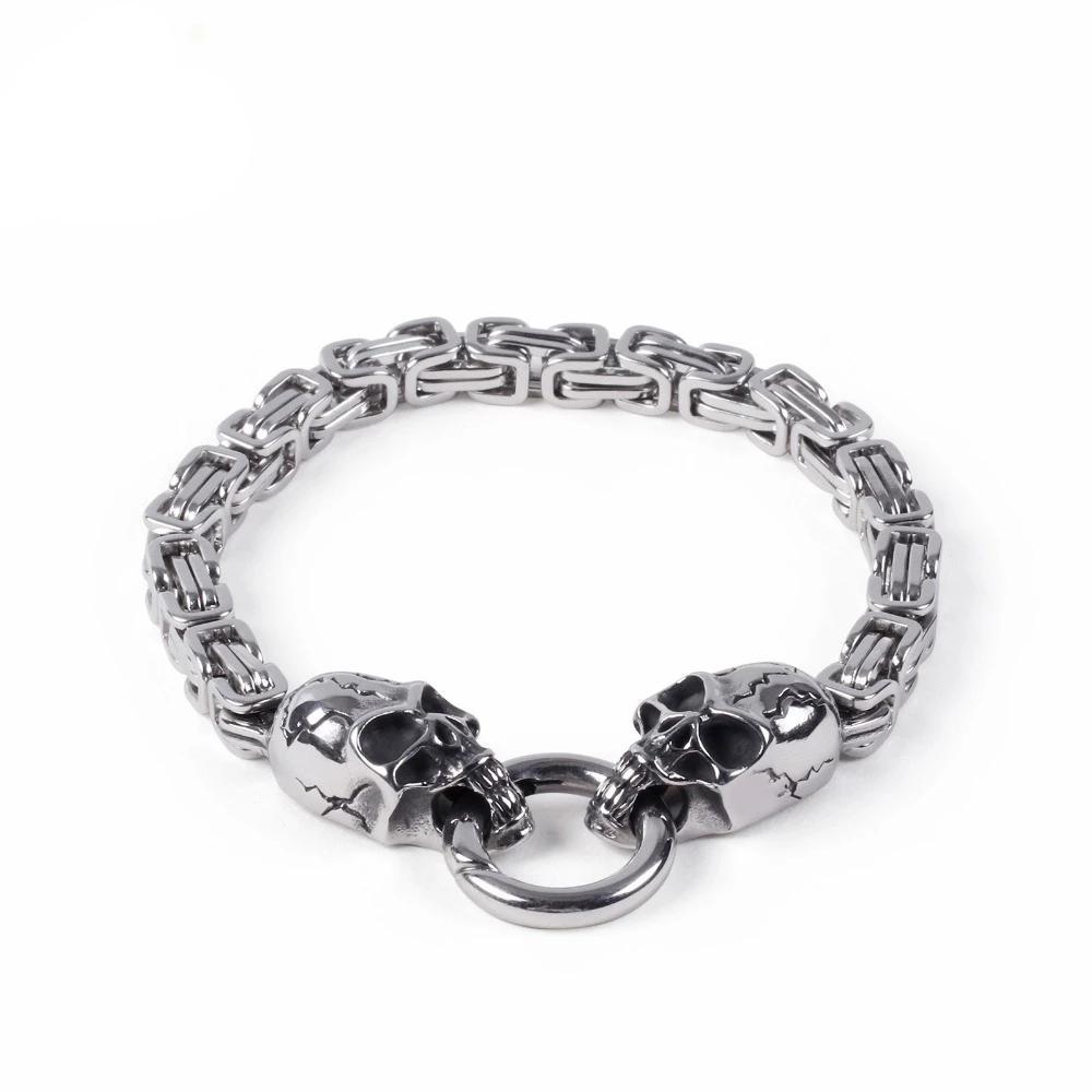 Chunky Byzantine Chain Bracelet For Men – 316L Stainless Steel Gold Or Black Link Armband