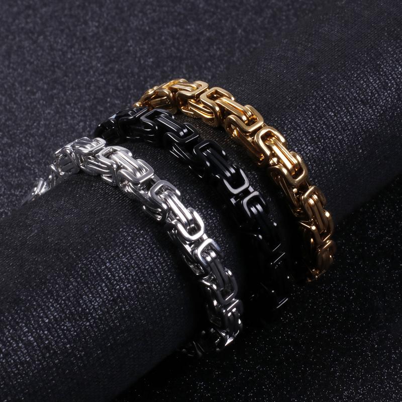 316L Stainless Steel Skull Byzantine Chain Bracelet-Skull Bracelet-Innovato Design-Silver-Innovato Design