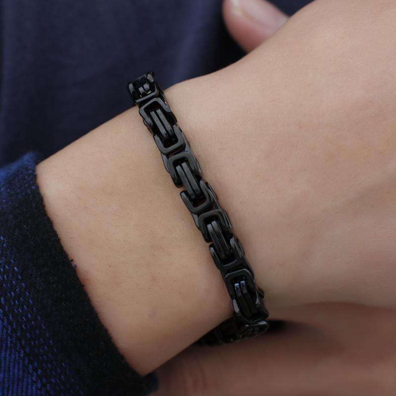 316L Stainless Steel Skull Byzantine Chain Bracelet-Skull Bracelet-Innovato Design-Silver-Innovato Design