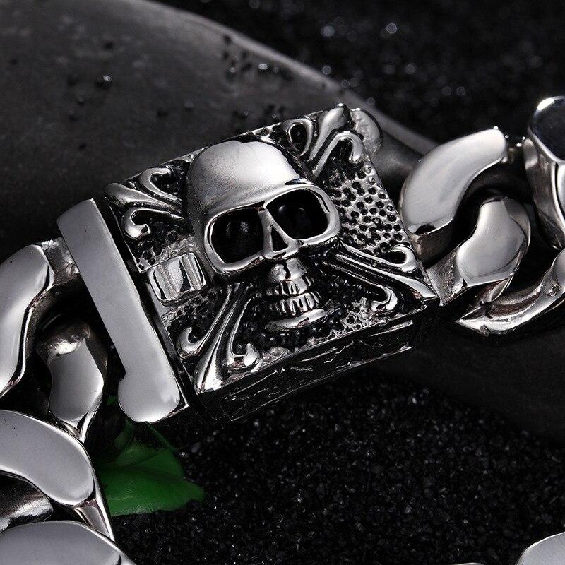 316L Titanium Steel Skull Chain Link Bracelet-Skull Bracelet-Innovato Design-Innovato Design