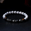 Black Natural Lava Stone Beads with Skull-Skull Bracelet-Innovato Design-Black-Innovato Design