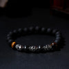 Black Natural Lava Stone Beads with Skull-Skull Bracelet-Innovato Design-Black-Innovato Design