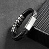 Black Braided Leather Stainless Steel Skull Beaded Bracelet - InnovatoDesign