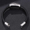 Black Braided Leather Stainless Steel Skull and Crossbones Bracelet-Skull Bracelet-Innovato Design-6.5-Innovato Design