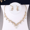 Baroque Rhinestone and Leaf Crystal Tiara, Necklace & Earrings Wedding Jewelry Set-Jewelry Sets-Innovato Design-Innovato Design