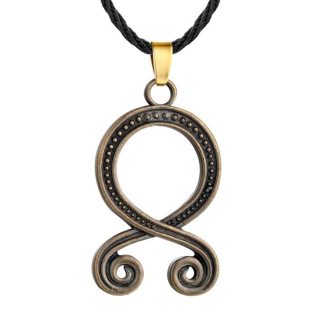 Steel Troll Cross Pendant with Knotted Rope Necklace-Necklaces-Innovato Design-Bronze-Innovato Design