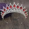 Queen Bridal Tiaras and Crowns in 15 Different Styles for Wedding or Prom-Crowns-Innovato Design-Silver Red-Innovato Design