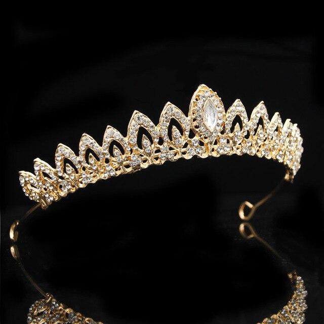 Queen Bridal Tiaras and Crowns in 15 Different Styles for Wedding or Prom-Crowns-Innovato Design-Gold Blue-Innovato Design