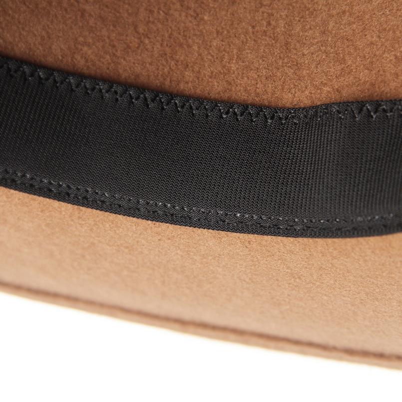 Wide Brim Wool Felt Fedora Hat with Gold Feather Band-Hats-Innovato Design-Camel-Innovato Design