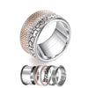 Stainless Steel and Copper Cubic Zirconia, Rose Gold, and Silver Stackable, Rotatable, and Interchangeable Ring