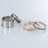 Stainless Steel and Copper Cubic Zirconia, Rose Gold, and Silver Stackable, Rotatable, and Interchangeable Ring