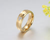 Gold Plated Stainless Steel with Tension Setting Cubic Zirconia Wedding Band - InnovatoDesign