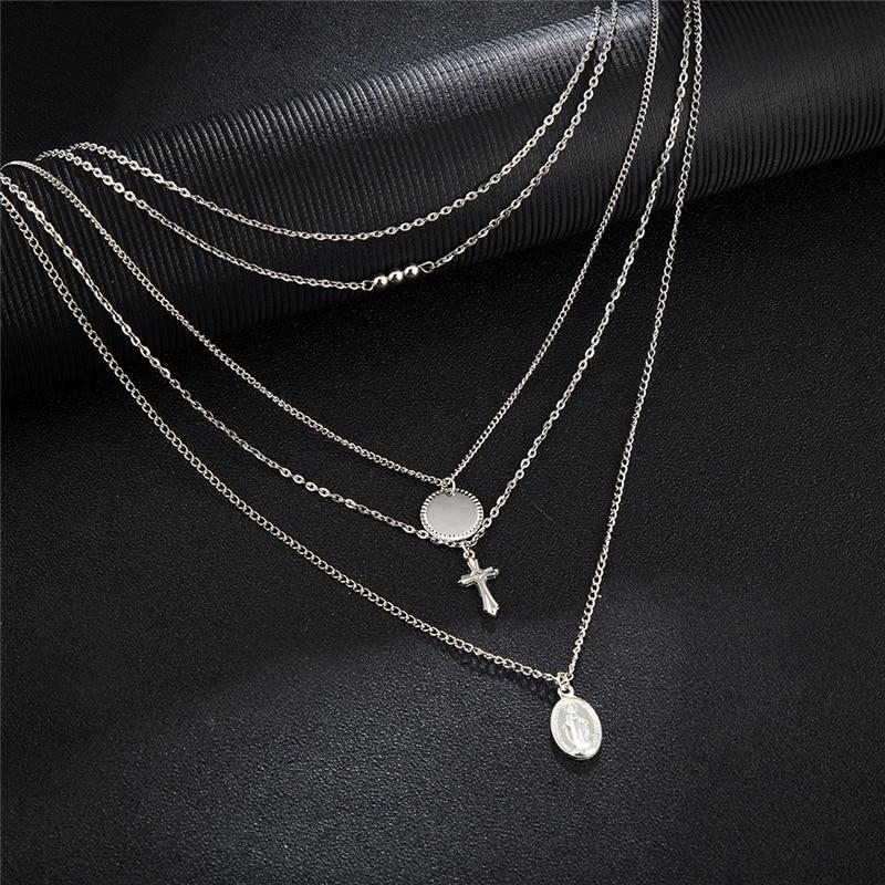 5 Layers Cross Pendants Choker Necklace-Necklaces-Innovato Design-Innovato Design