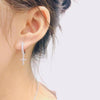 Two Styles Cross Hoop Earrings with Cubic Zirconia - InnovatoDesign